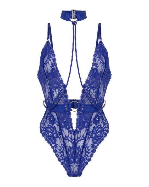 Hunkemöller Private Body Open Kruis Brandy in het Blue