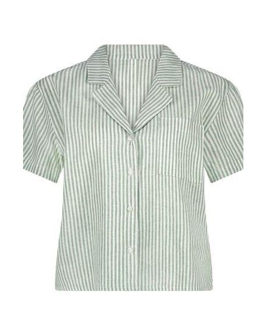 Hunkemöller Gray Linen Pyjama Top