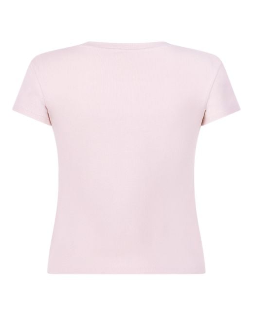Hunkemöller Pyjama Top Korte Mouwen Rib in het Pink