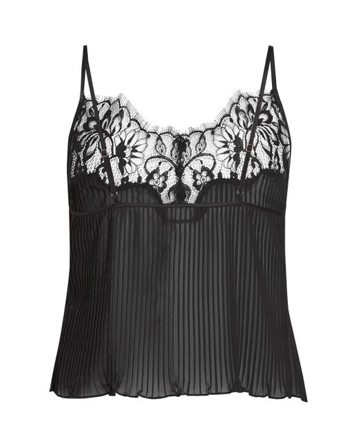 Camisa plisada de encaje Hunkemöller de color Black