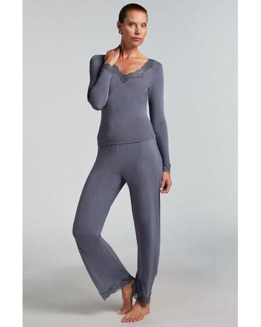 Hunkemöller Pyjama Set in het Blue