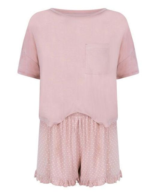 Hunkemöller Jersey Pyjamaset in het Pink