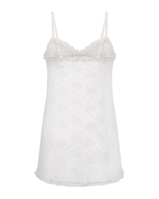 Hunkemöller Slipdress All Over Lace Darcy in het White