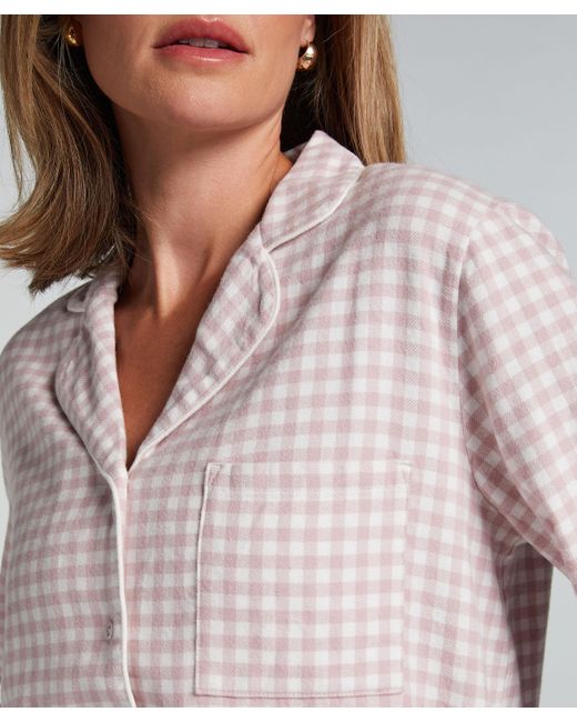 Hunkemöller Purple Pyjamatop Flanel Essentials