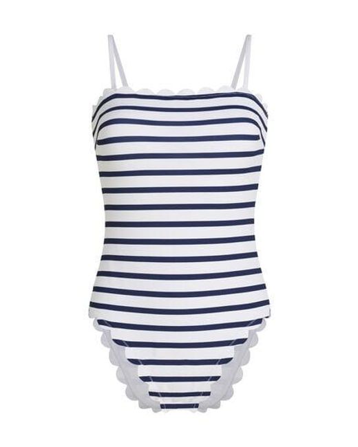 Hunkemöller Blue Bandeau Scallop Swimsuit
