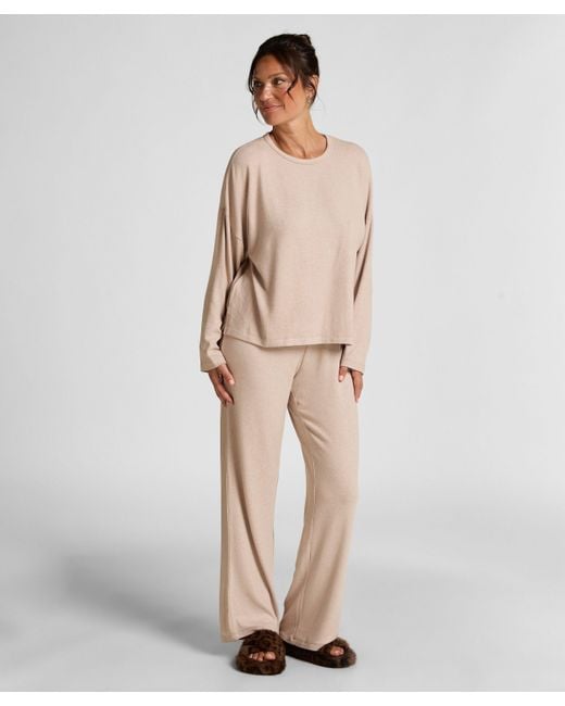 Hunkemöller Broek Brushed Jersey in het Natural