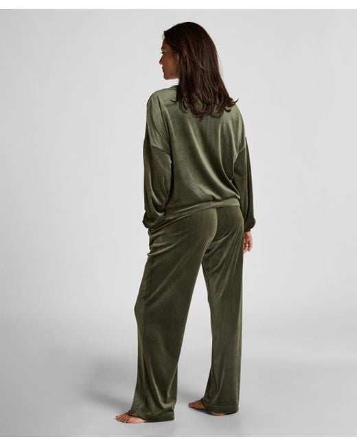 Hunkemöller Green Pyjamahose aus Samt