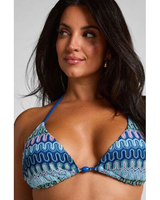 Hunkemöller Blue Cali Triangle Bikini Top