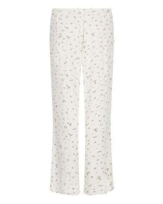 Hunkemöller White Pyjama Pant Loose Pointelle