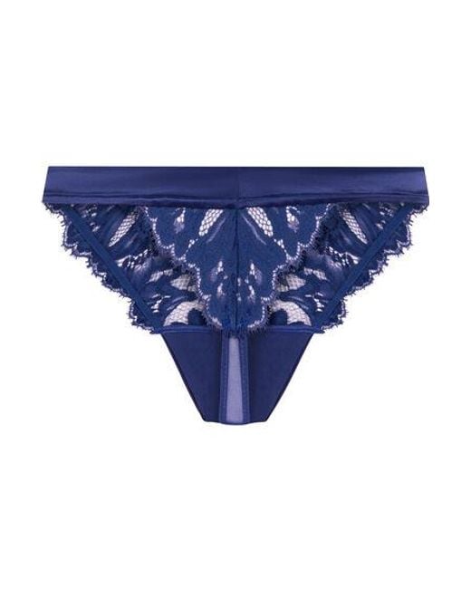 Hunkemöller Hoog Uitgesneden String Grace in het Blue