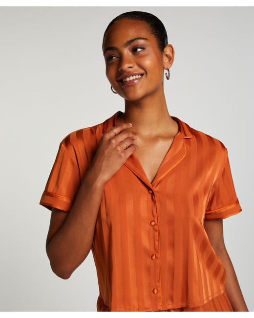 Hunkemöller Orange Satin Short-sleeved Jacket