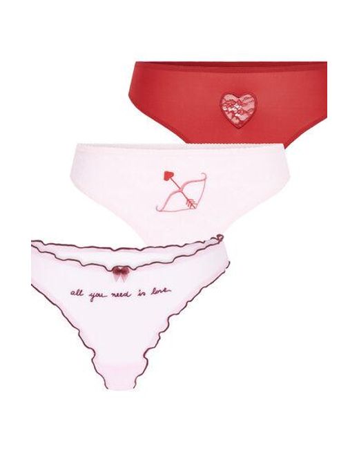 Hunkemöller White Valentine Thong 3-Pack Giftset