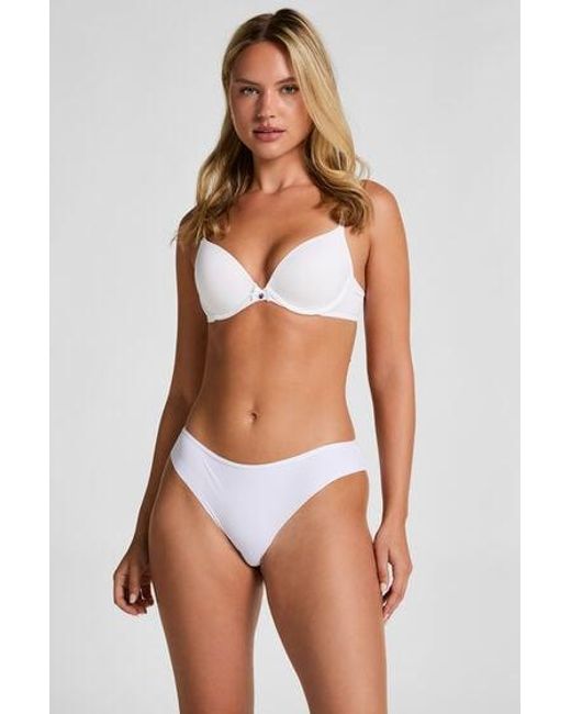 Hunkemöller White Invisible Lace Back Brazilian