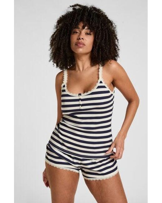 Hunkemöller Black Singlet Rib Jersey Lace