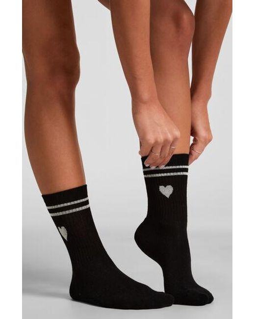 Hunkemöller Black Cotton Crew Socks