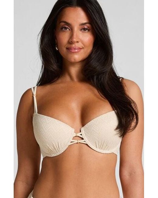 Hunkemöller Brown Crochet Bikini Top