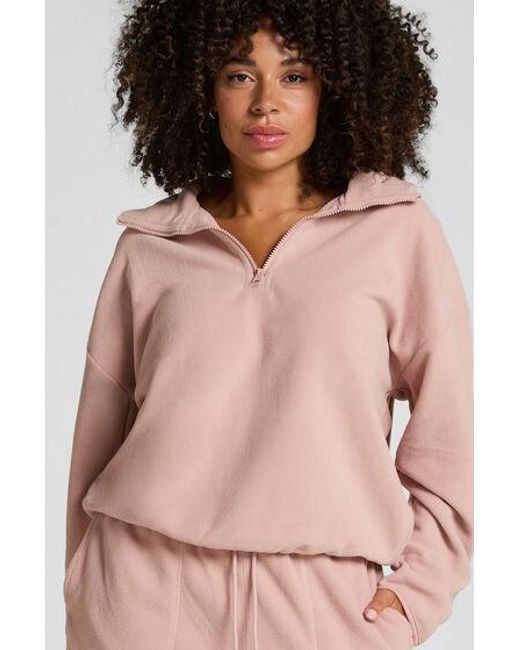 Hunkemöller Pink Top Half Zip Sporty Fleece