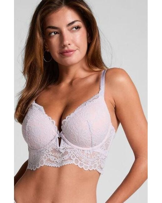 Hunkemöller White Isadora Padded Underwired Longline Bra