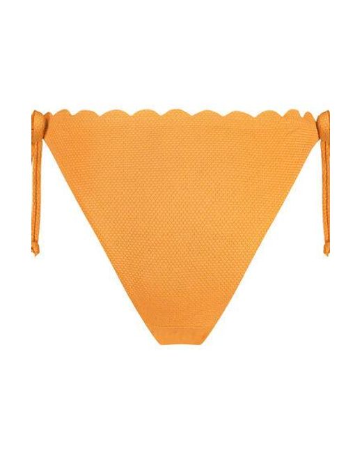 Hunkemöller Orange Scallop Lurex Cheeky Tanga Bikini Bottoms