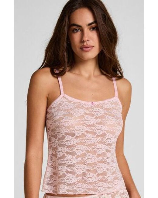 Hunkemöller Pink Cami Allover Lace