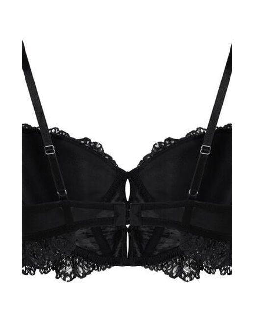 Hunkemöller Black Posie Padded Underwired Longline Bra