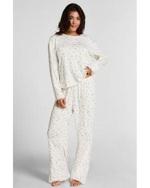 Hunkemöller White Pyjama Pant Loose Pointelle