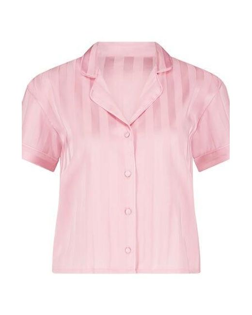 Hunkemöller Pink Satin Short-Sleeved Jacket