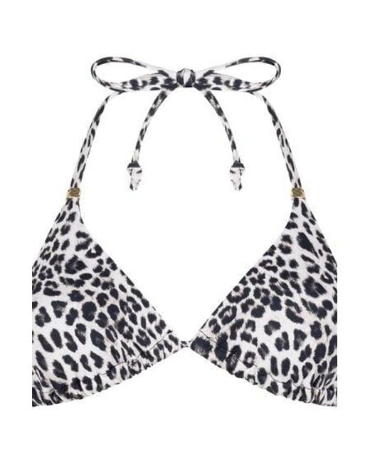 Hunkemöller Black Triangle Bikini Top Leopard