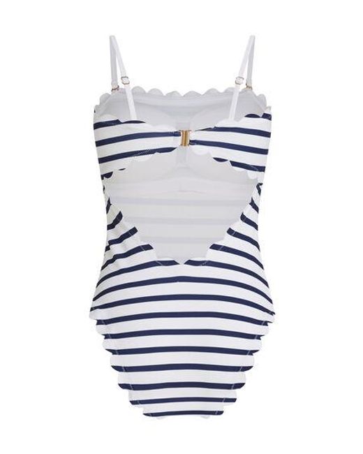 Hunkemöller Blue Bandeau Scallop Swimsuit