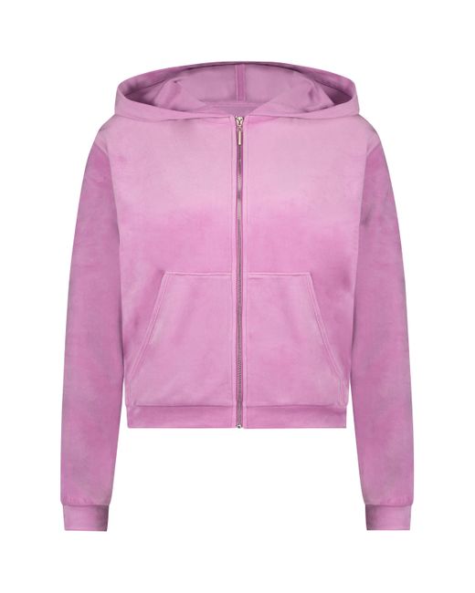 Manteau à capuche velours Hunkemöller en coloris Pink