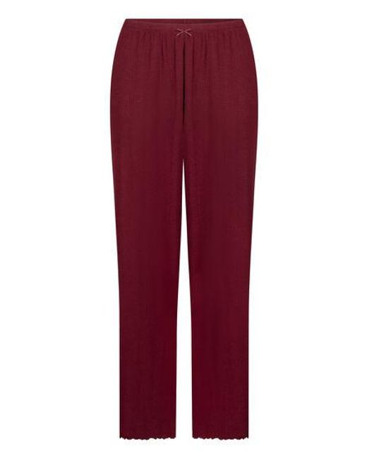 Hunkemöller Red Pyjama Pant Loose Pointelle
