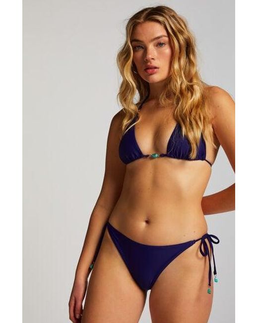 Hunkemöller Blue Doha Cheeky Tanga Bikini Bottoms