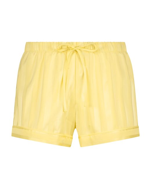Hunkemöller Pyjama Short Satin in het Yellow