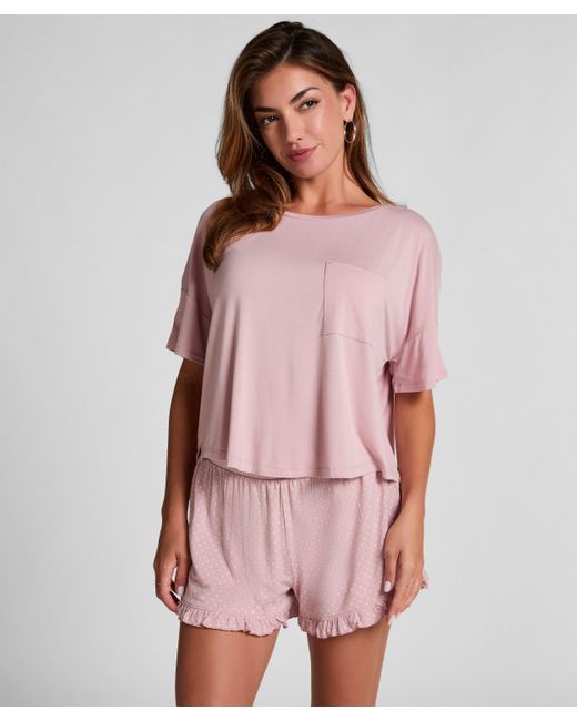 Hunkemöller Jersey Pyjamaset in het Pink