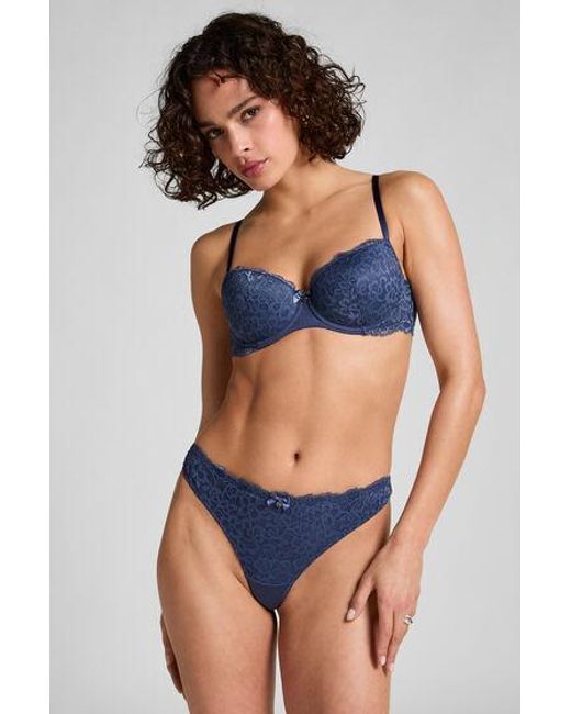 Hunkemöller String Marine in het Blue