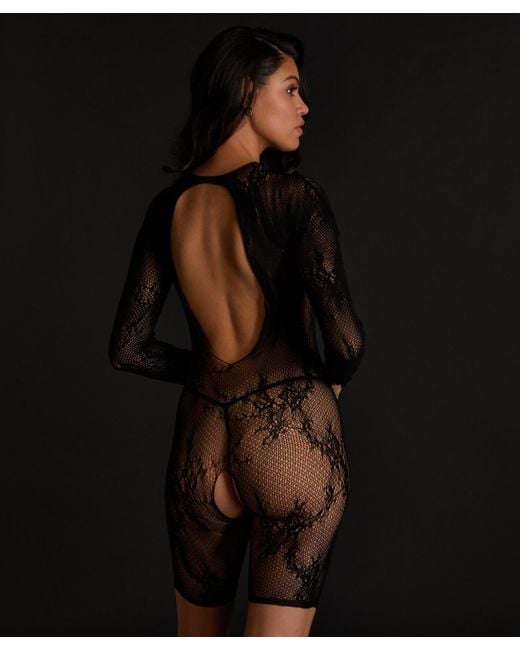 Hunkemöller Black Playsuit Lace Open Crotch