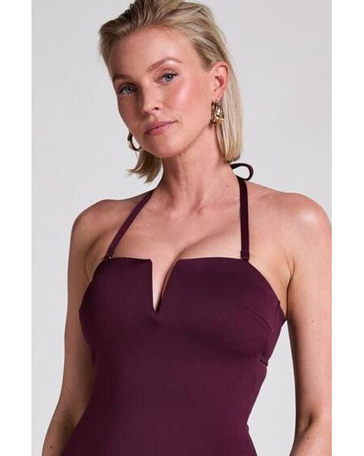 Hunkemöller Neoprene Bandeau Badpak in het Purple