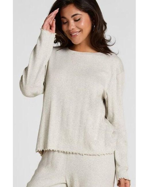 Hunkemöller Gray Pyjama Top Loose Pointelle