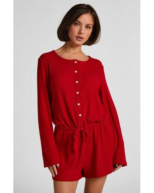 Hunkemöller Red Onesie Short Jersey Rib