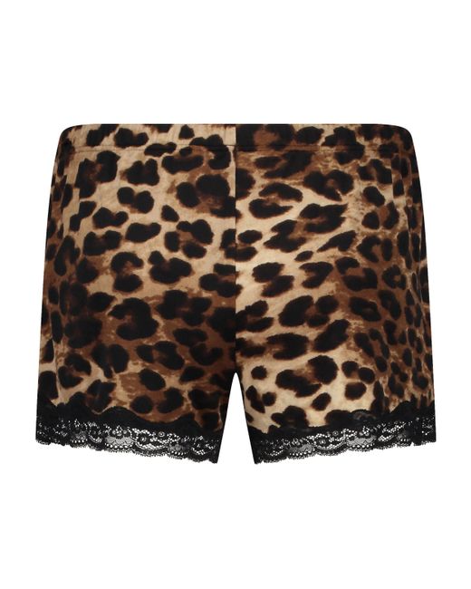 Hunkemöller Brown Velvet Shorts Leopard