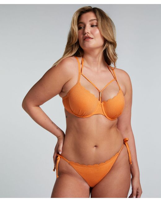 Top de bikini de lúrex Scallop Hunkemöller de color Orange