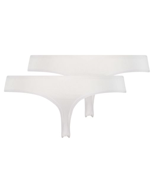 Hunkemöller White 2 Cotton Thongs Kim