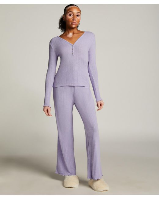 Hunkemöller Purple Pointelle Pyjama Pants