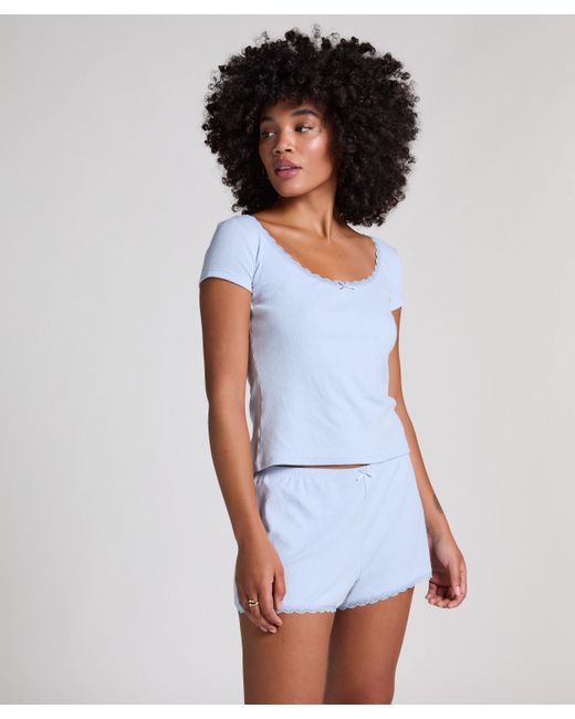 Hunkemöller Blue Pointelle-Top