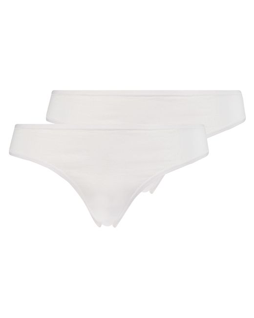 Hunkemöller White 2 Cotton Thongs Kim