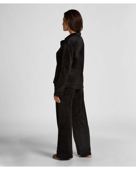 Hunkemöller Black Pyjamahose aus Velours