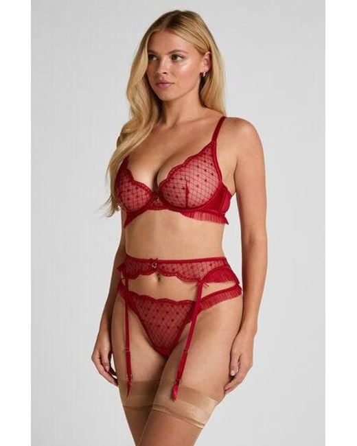 Hunkemöller Red Cordelie Suspenderbelt