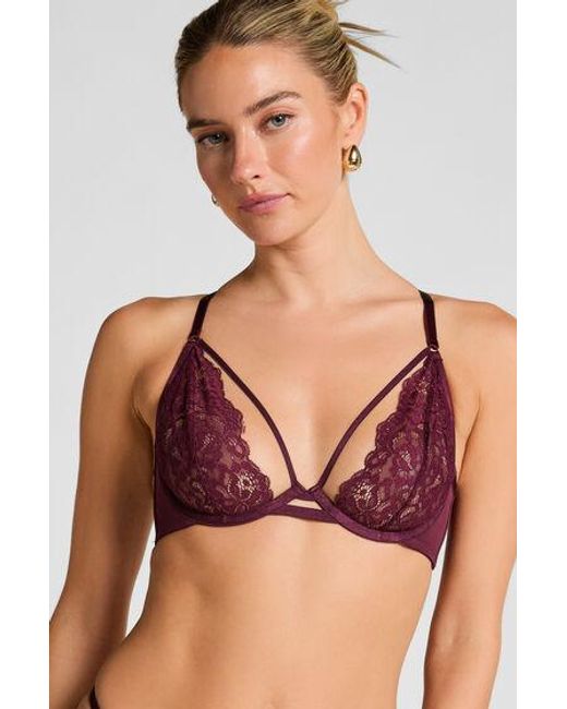 Hunkemöller Niet-voorgevormde Beugel Bh Cinnamon in het Purple