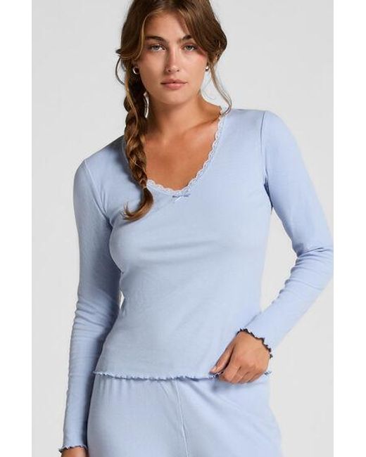 Hunkemöller Blue Top Jersey Rib