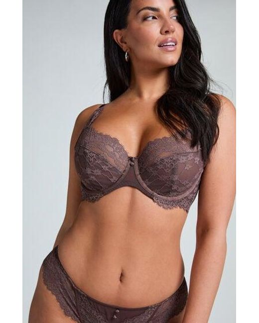 Hunkemöller Brown Daisy Non-Padded Underwired Bra